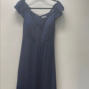 Reformation Navy Off-Shoulder Maxi Dress - Size 8